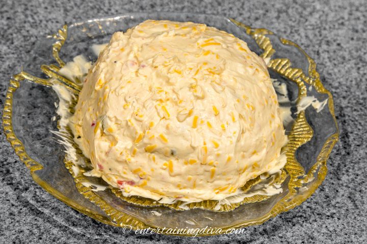 Cheese ball before the coating has been put on