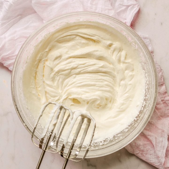 top view of whipped heavy cream