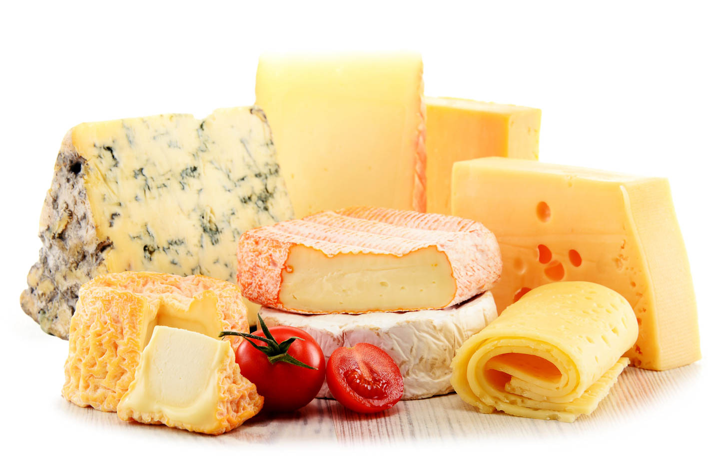 Different types of cheeses