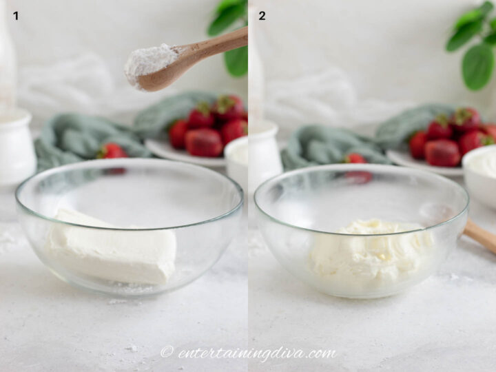 How to mix cream cheese for fruit dip