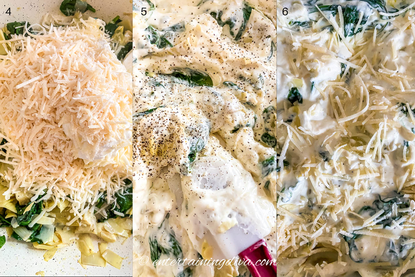 cheese melted on spinach dip