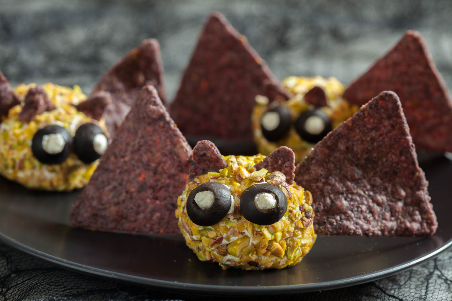 Halloween bat cheese balls