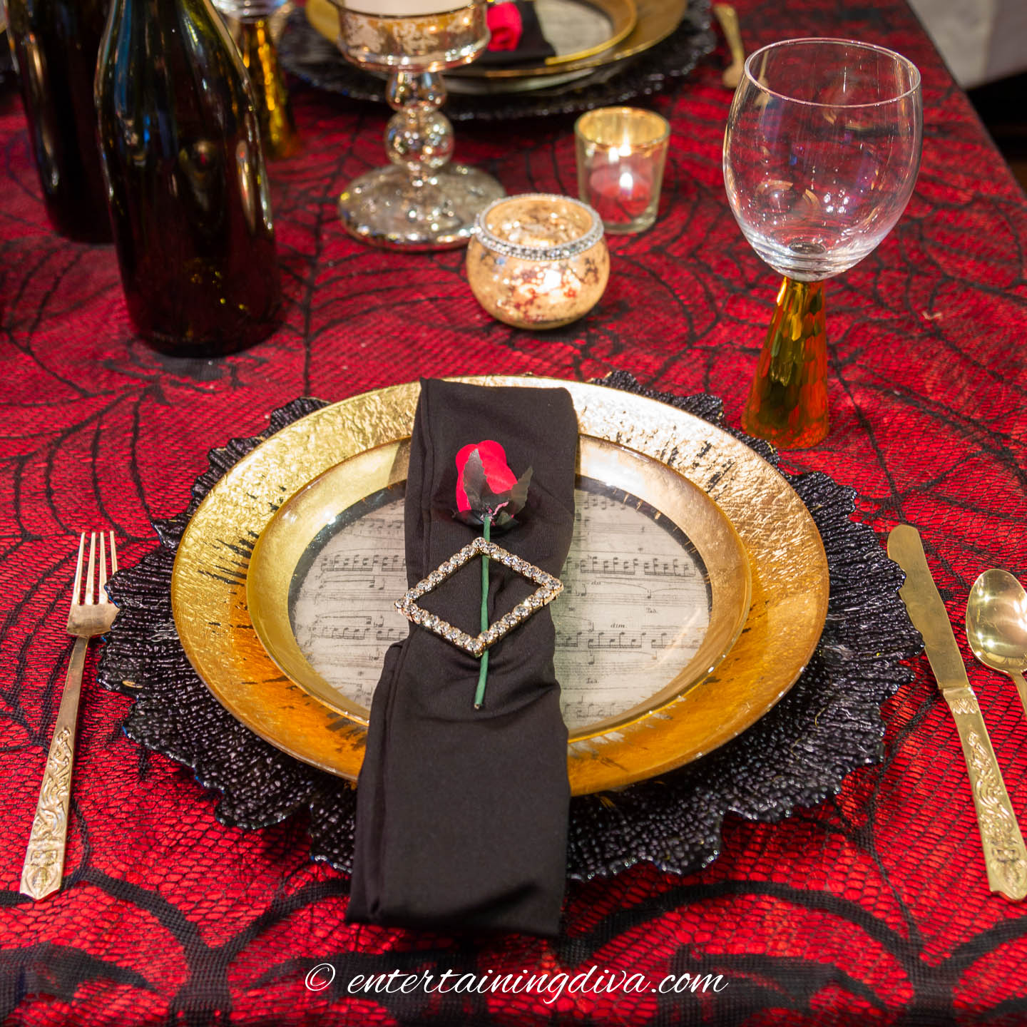 Phantom of the opera party table setting