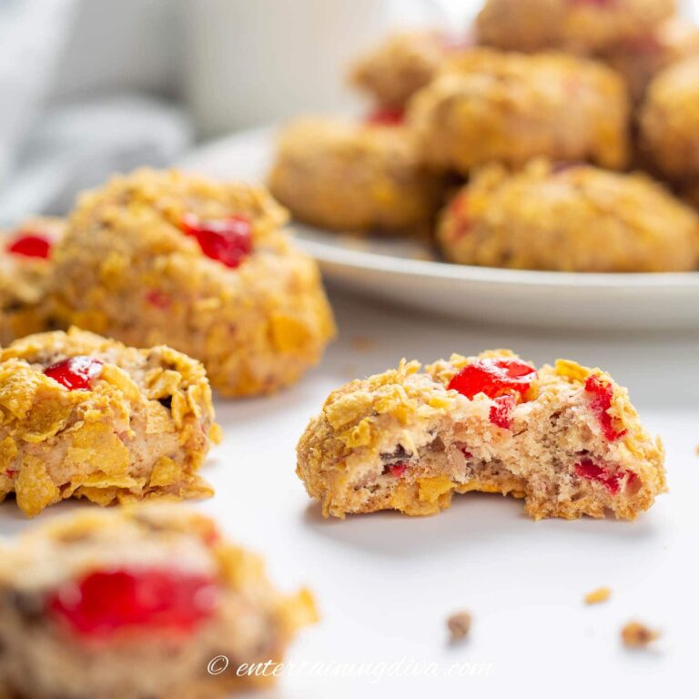 Old Fashioned Cherry Winks Cookies With Corn Flakes