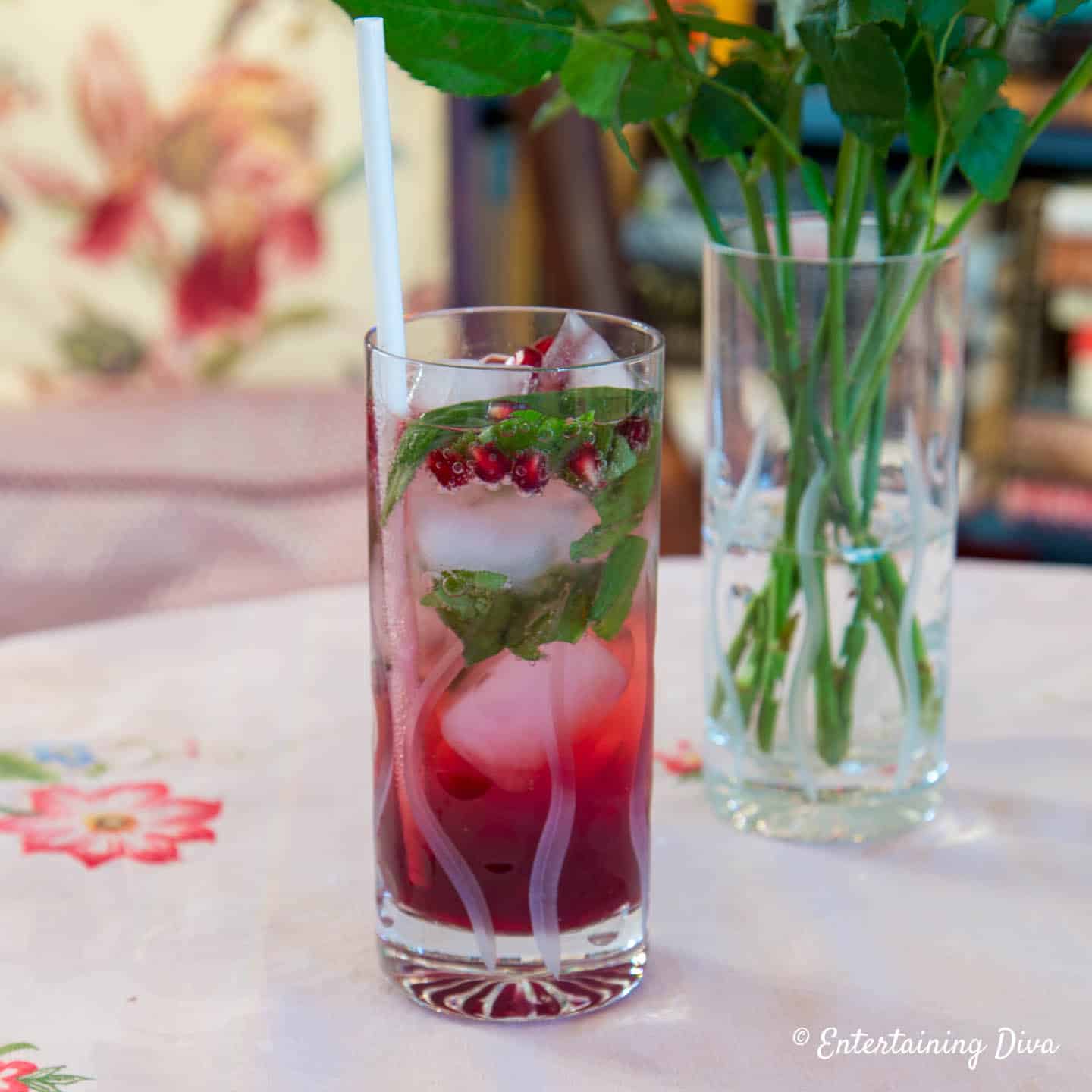 pomegranate basil mojito