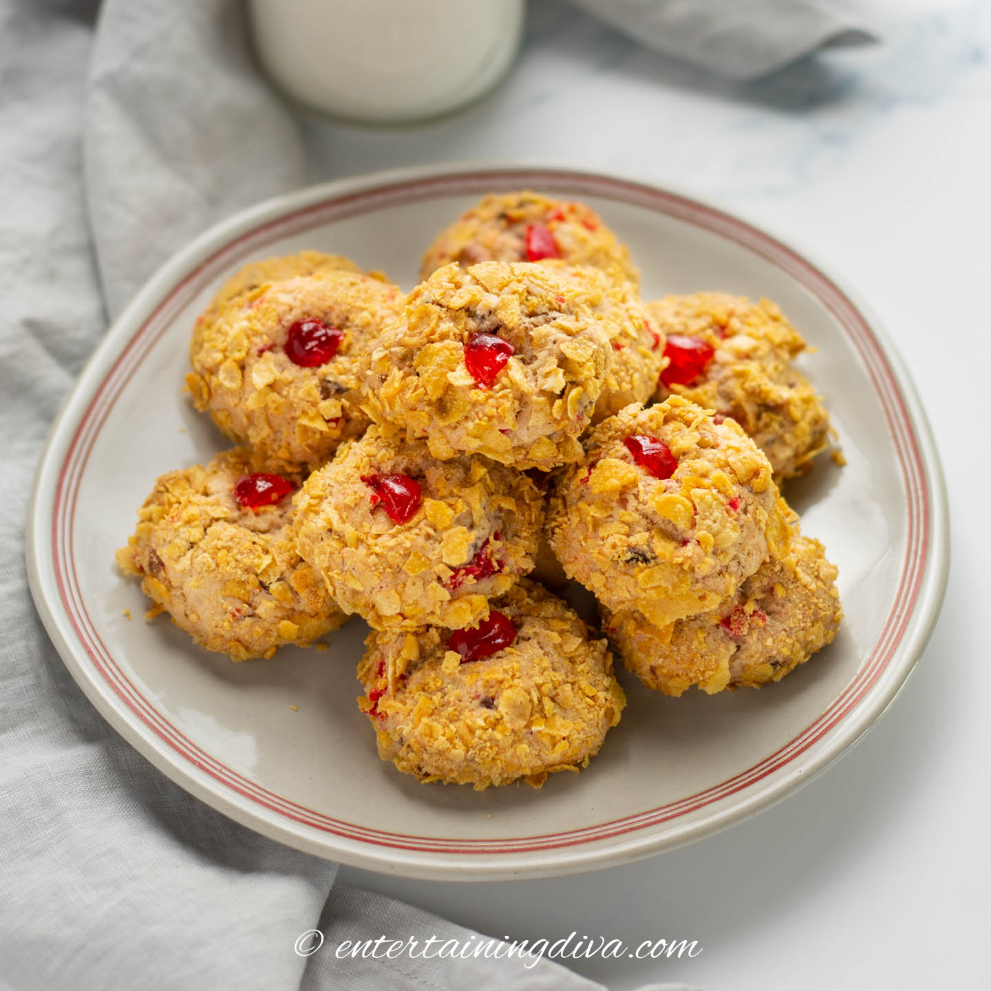 cherry winks cookies on a plate