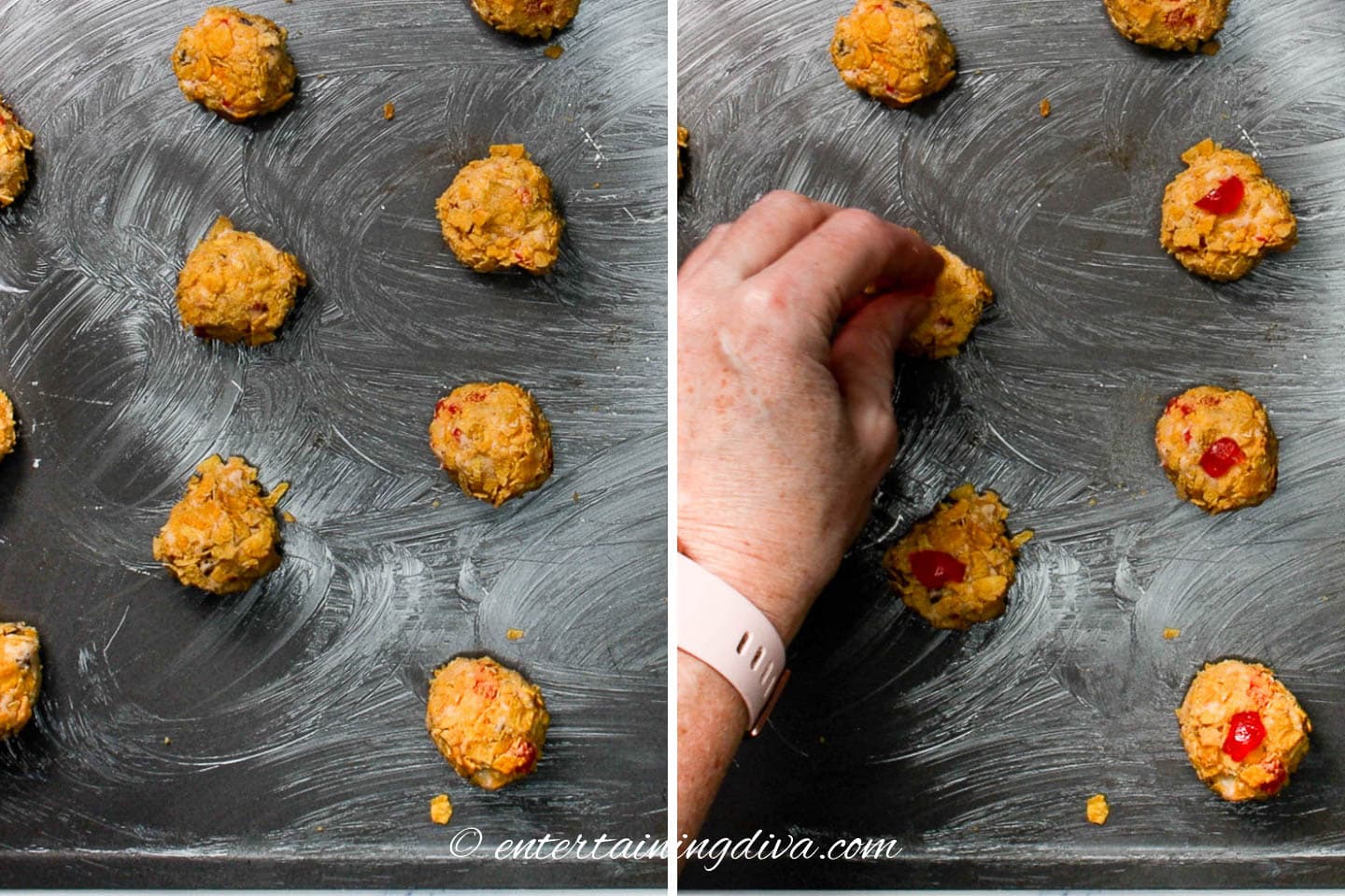 Cookies on a greased cookie sheet