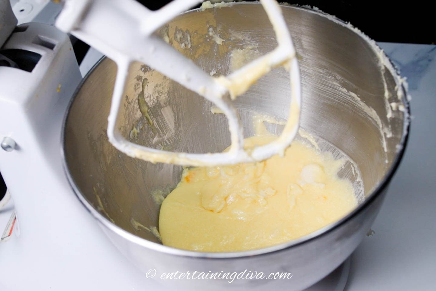 wet ingredients in a mixing bowl
