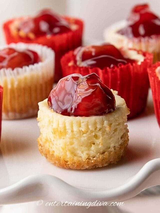 Mini Cherry Cheesecakes with Vanilla Wafer Crust Story