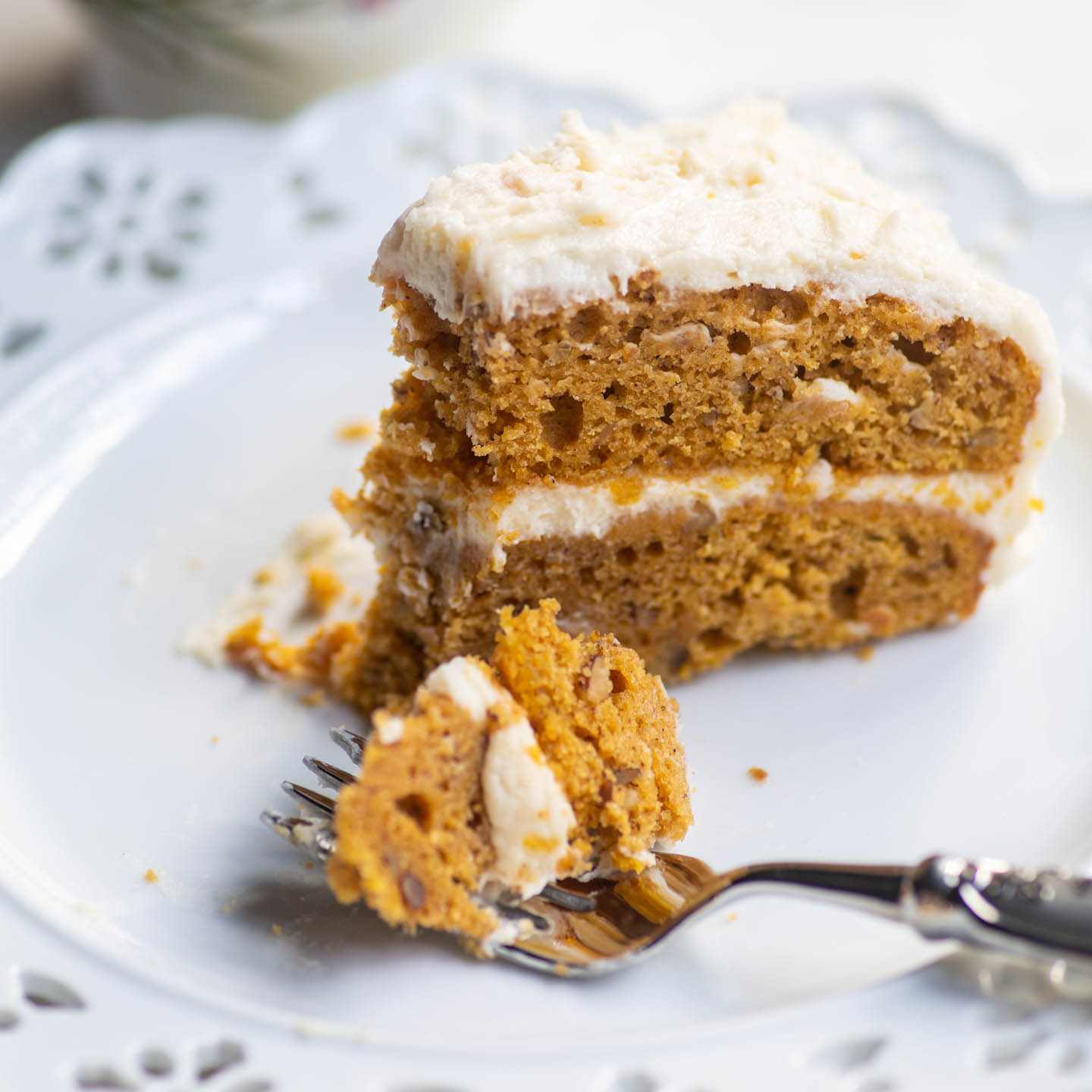 Pumpkin Spice Cake (From Scratch) With Ginger Cream Cheese Icing