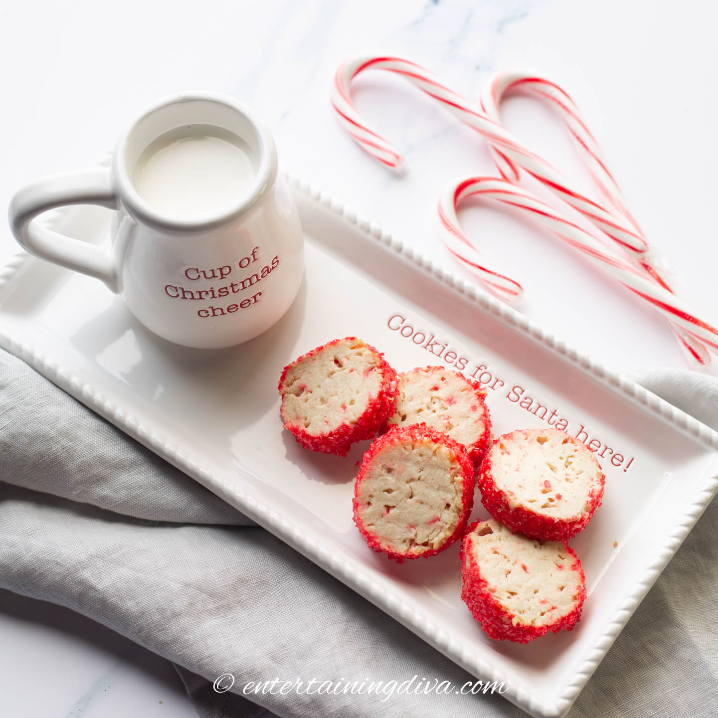 Slice & Bake Peppermint Cookies