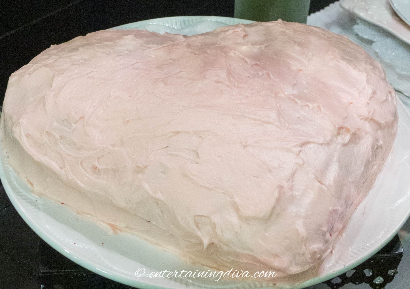 pink heart shaped cake