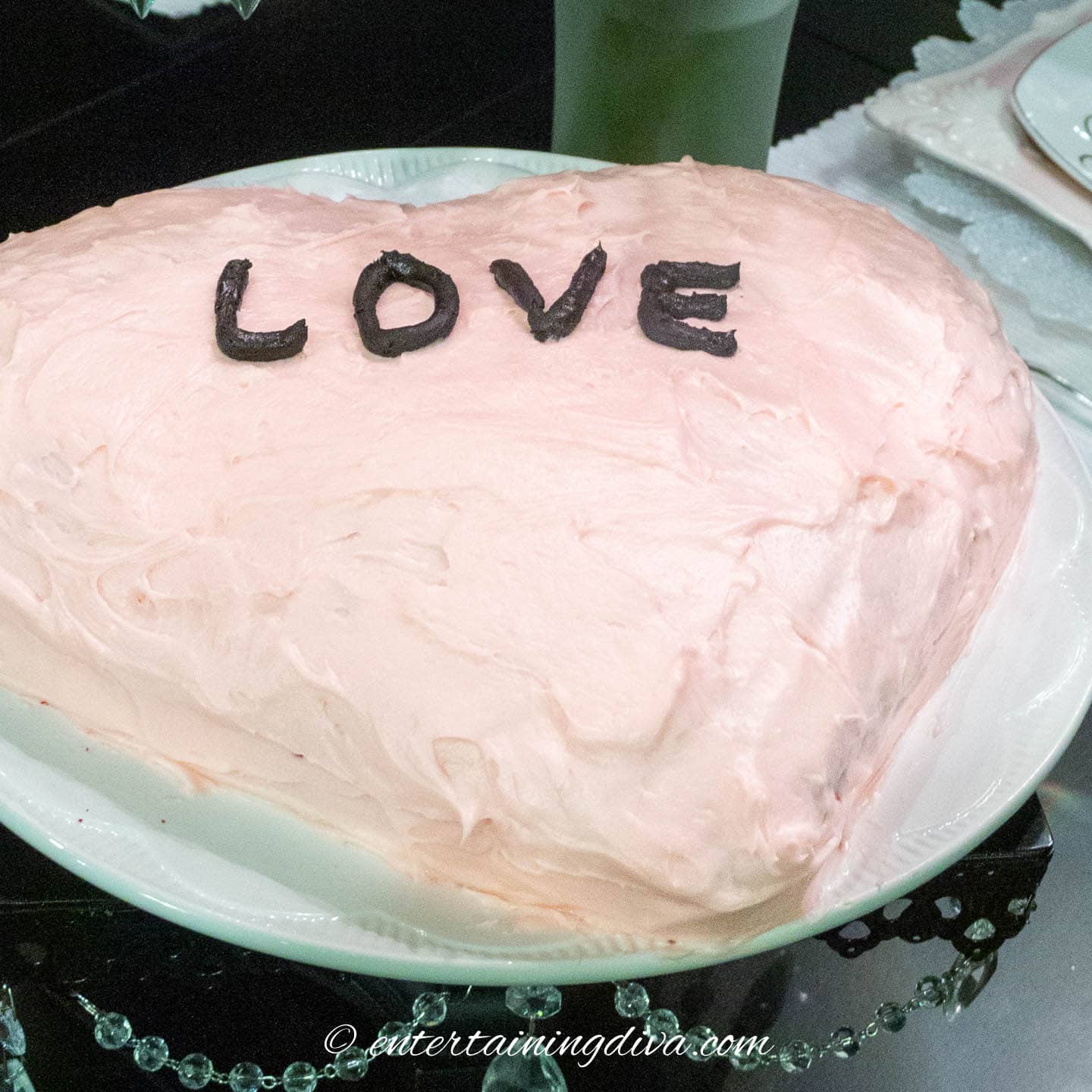 pink heart shaped cake