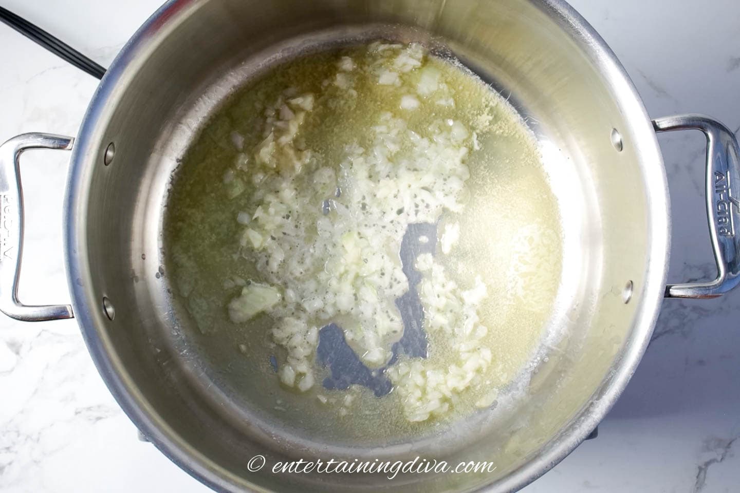 Onion cooking in butter
