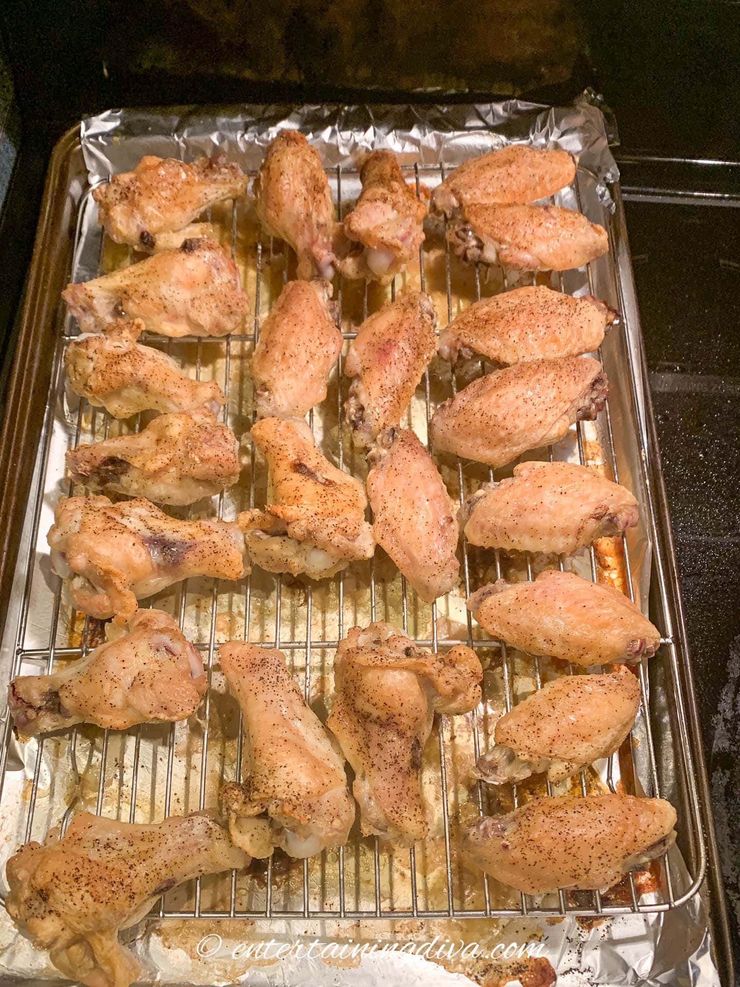 Wings on baking sheet after baking