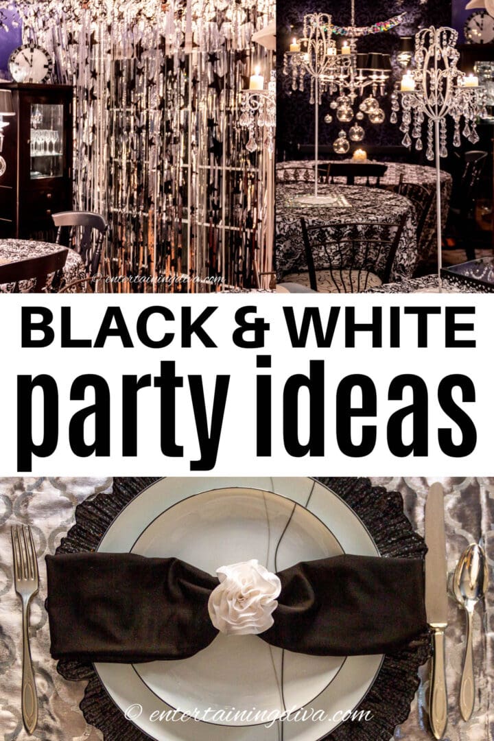 black and white party ideas