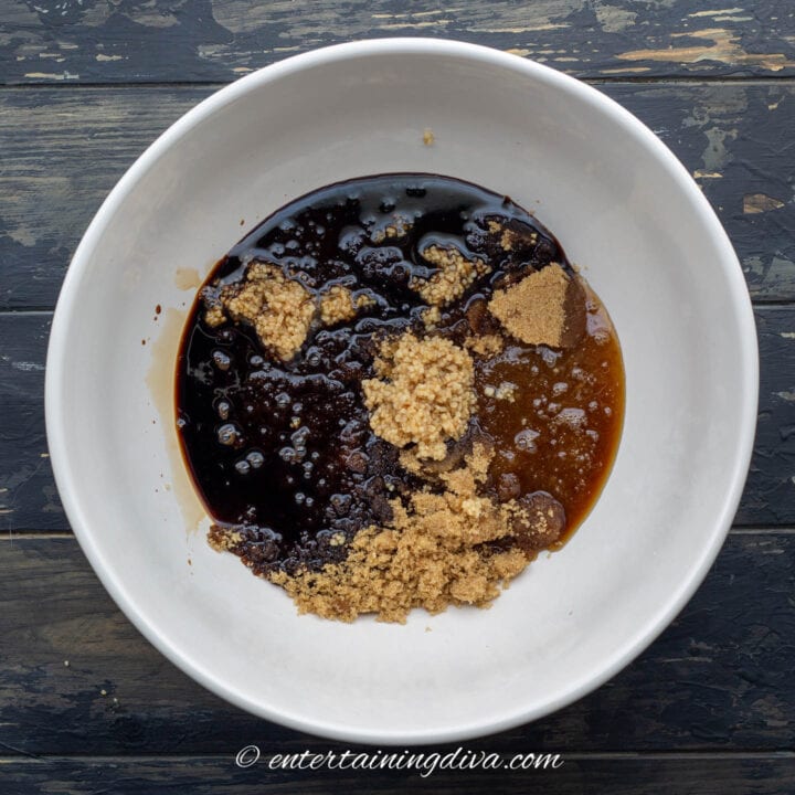Chinese sticky wing ingredients in a bowl
