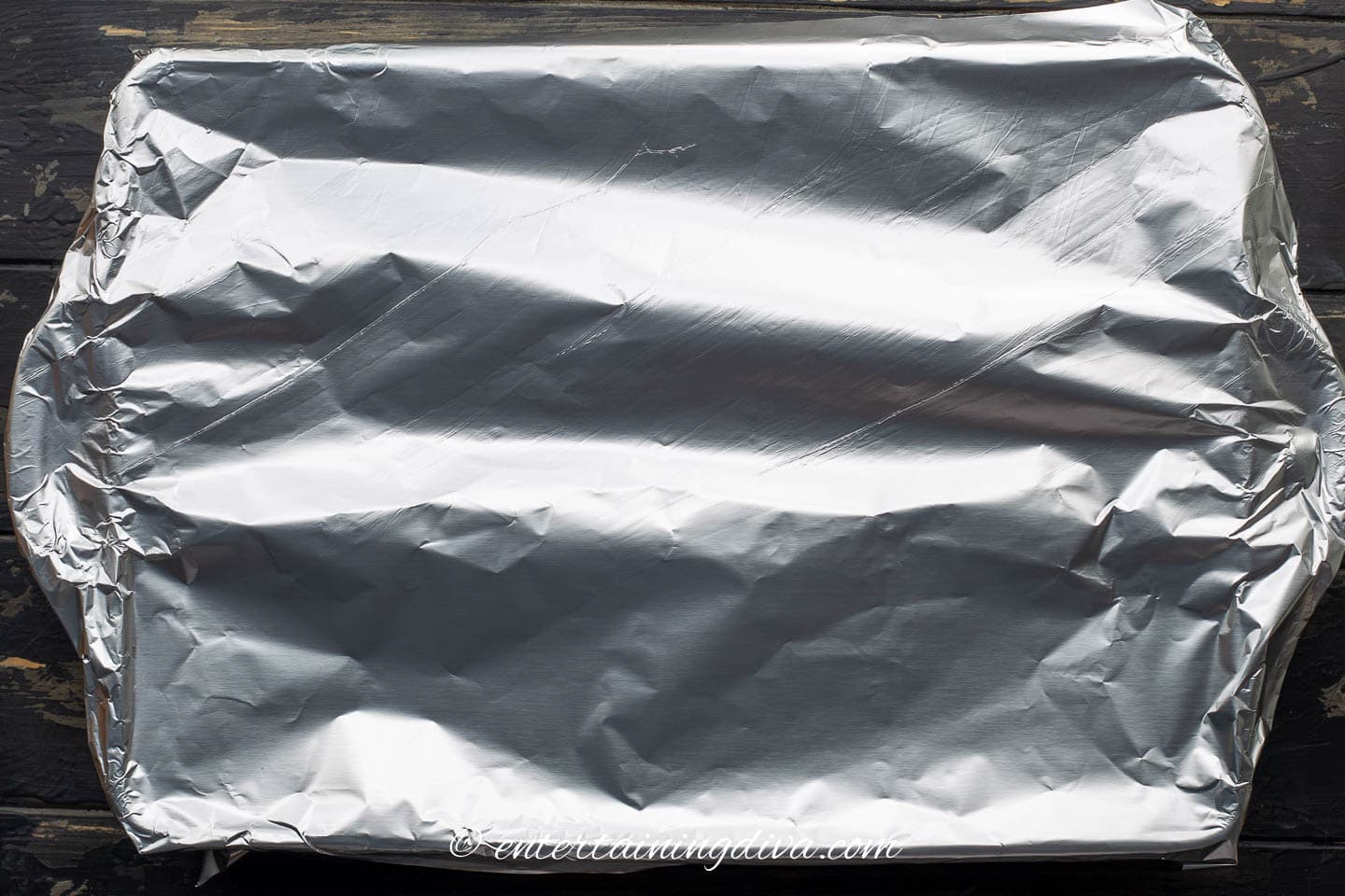 baking dish covered with foil