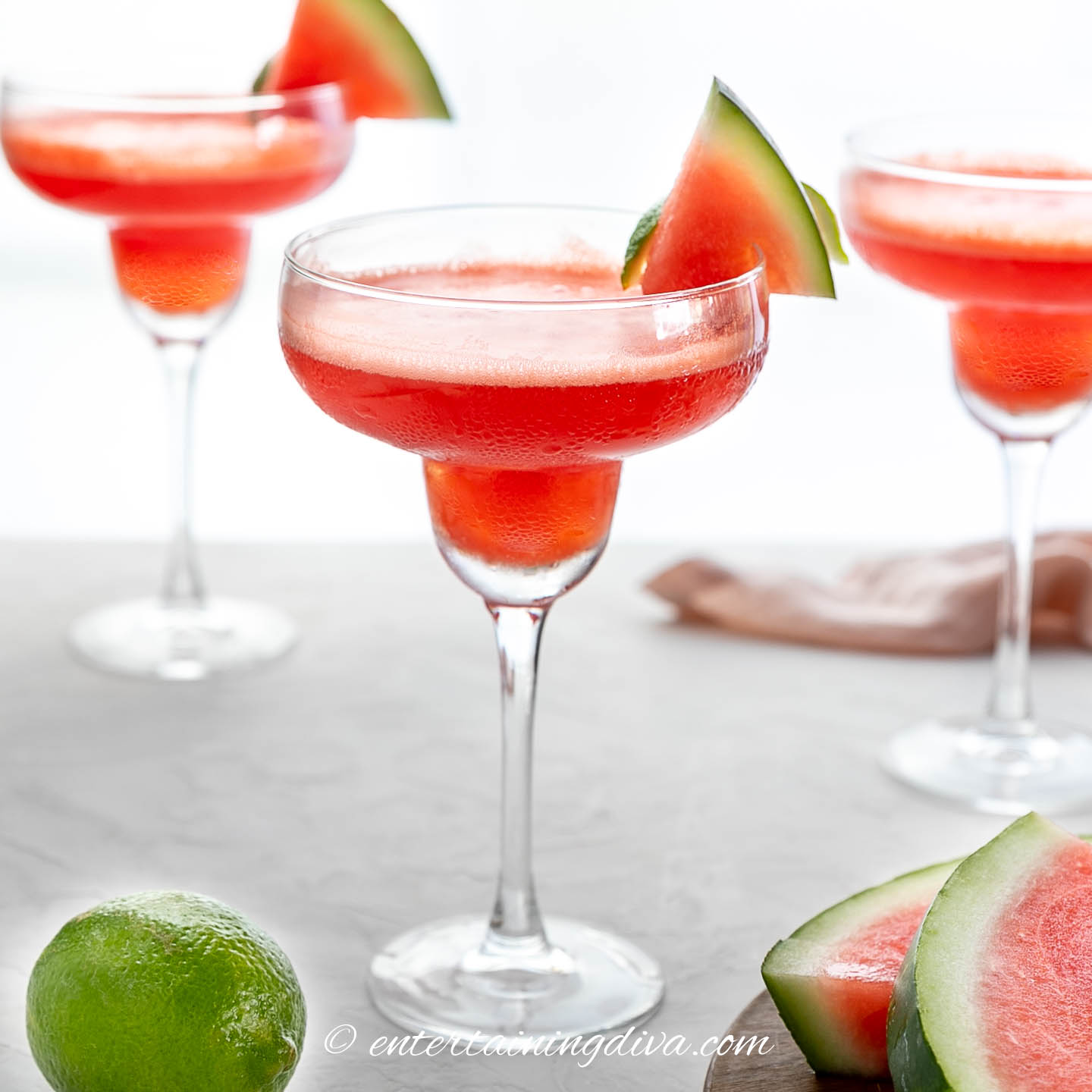 Easy Frozen Watermelon Margarita (With Margarita Mix)