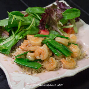 shrimp and snow peas with garlic sauce