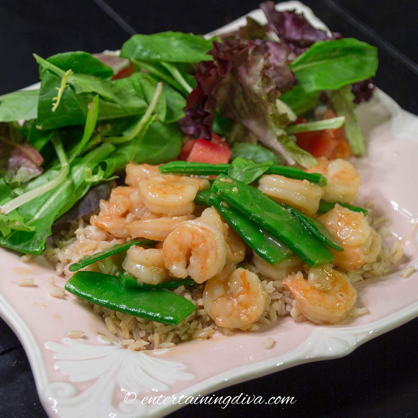 shrimp and snow peas with garlic sauce