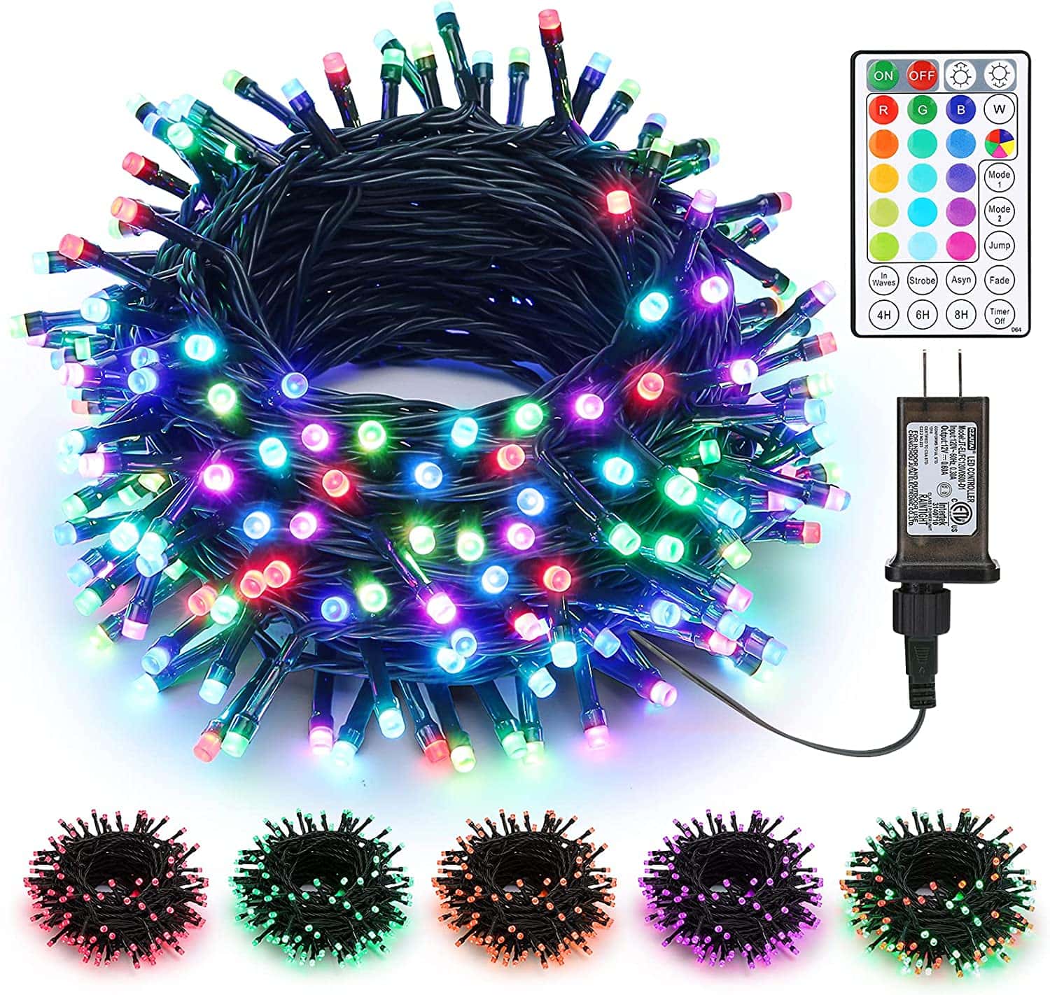 LED string lights with a remote