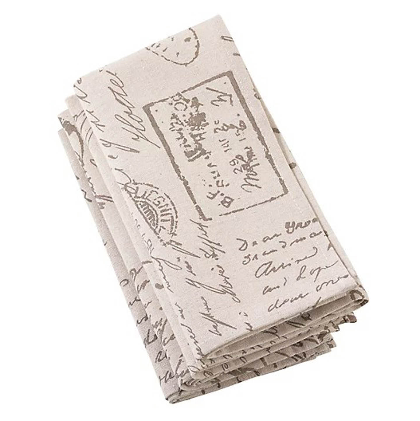 black and white script napkins