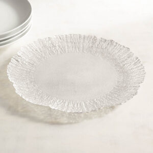 Silver rimmed ripple charger