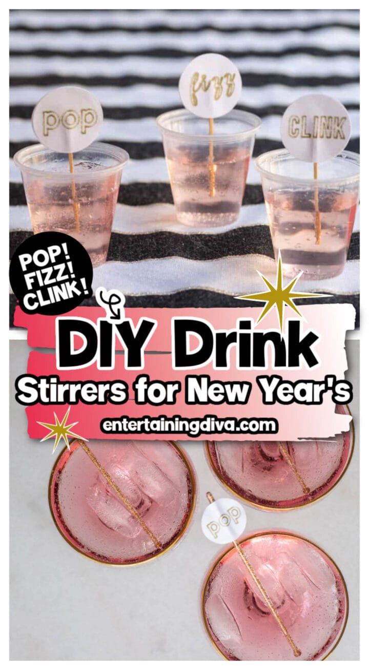 Pop Fizz Clink Champagne Stirrers (with Free Printable)