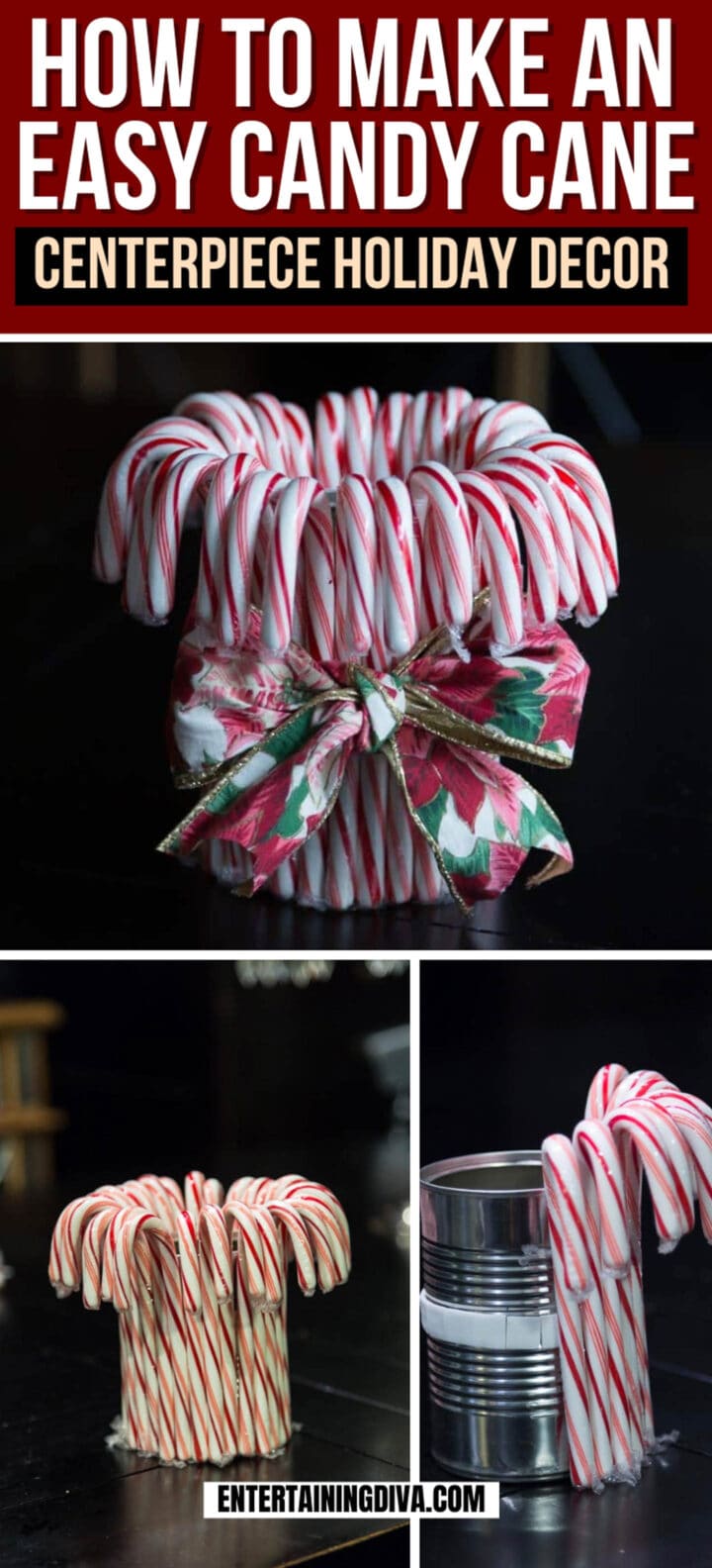How to Make An Easy Candy Cane Christmas Centerpiece