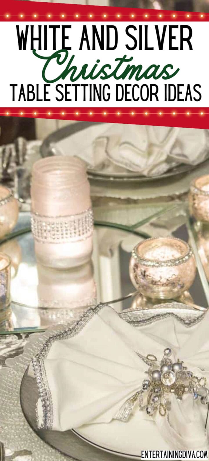 White and Silver Winter Table Setting