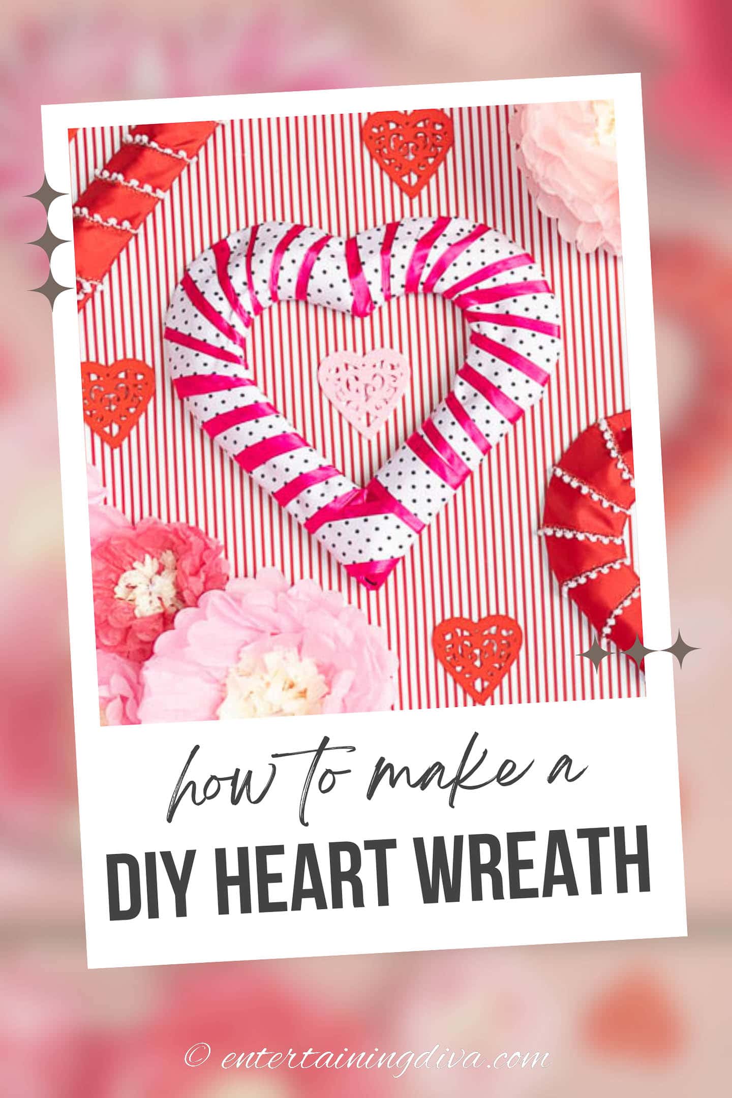 how to make an easy DIY Valentine heart wreath