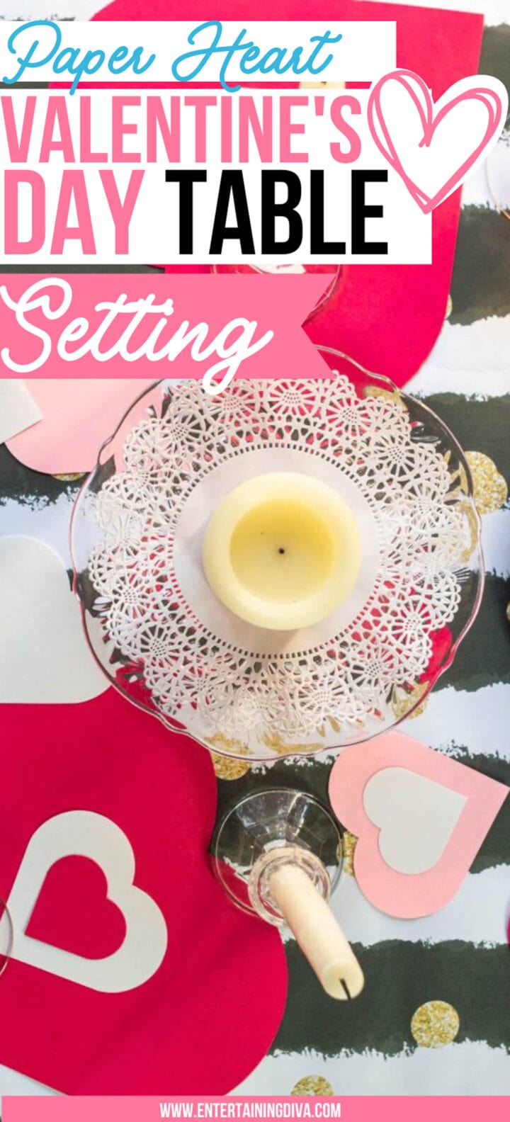 Easy Paper Heart Valentine Table Setting