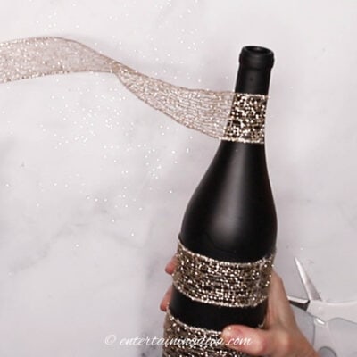 how to decorate a bottle with ribbon
