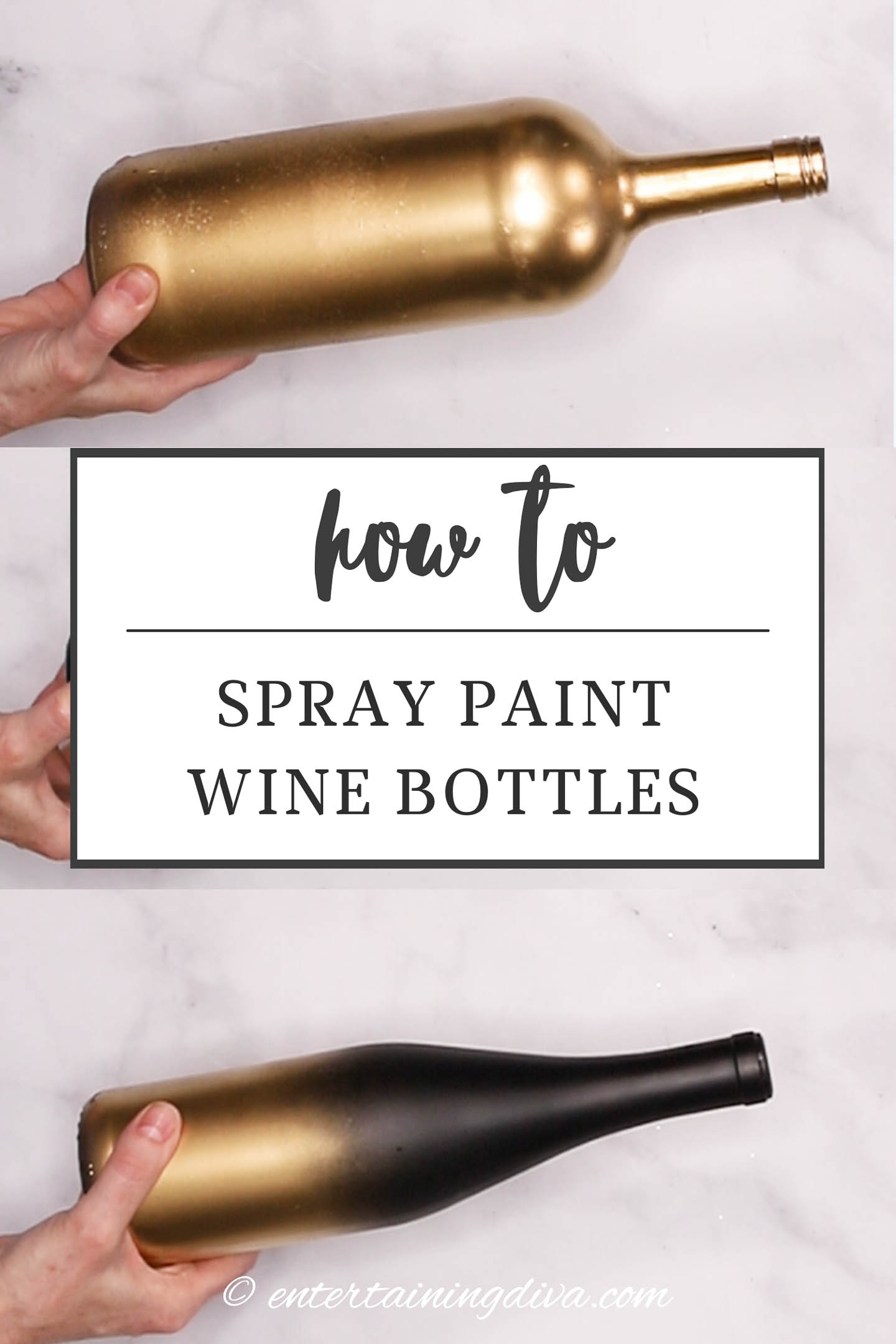 how to spray paint wine bottles