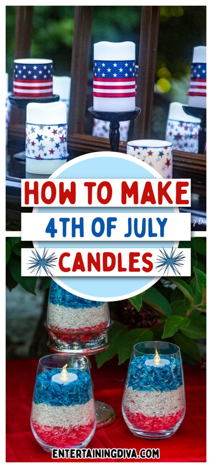 5 Easy And Inexpensive Ways To Make 4th of July Candles