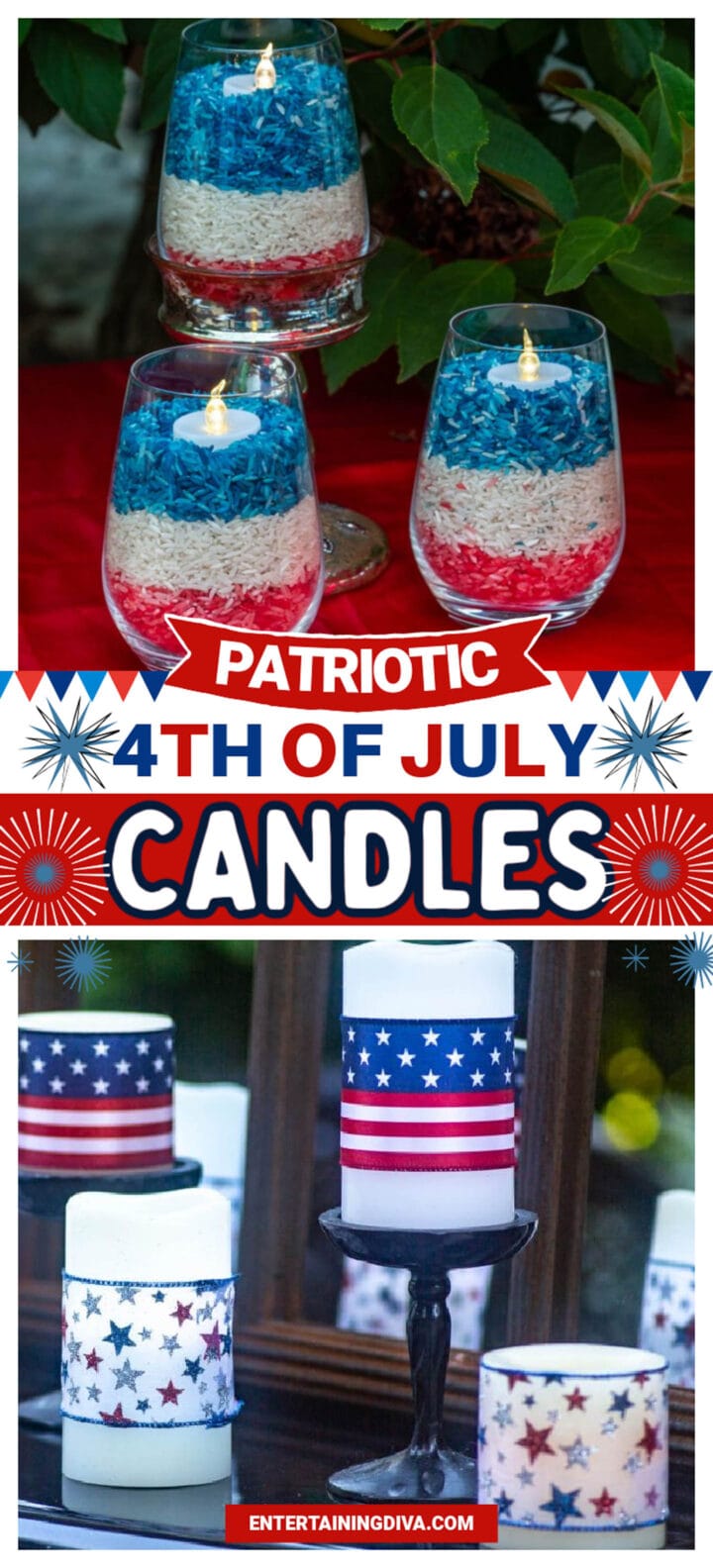 5 Easy And Inexpensive Ways To Make 4th of July Candles