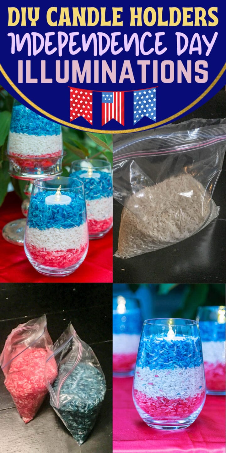 Easy DIY Red, White and Blue Candle Holders