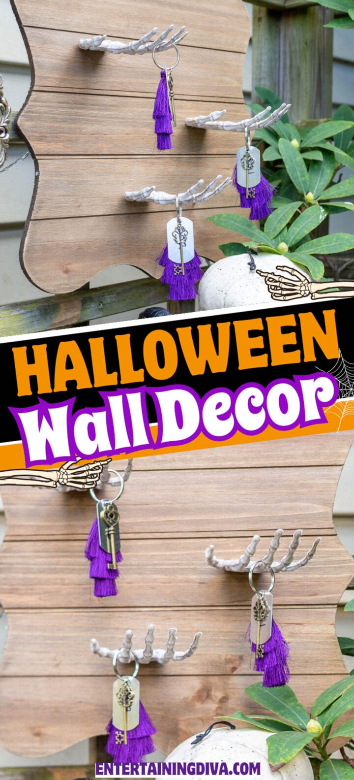 DIY Skeleton Hands Halloween Wall Decor