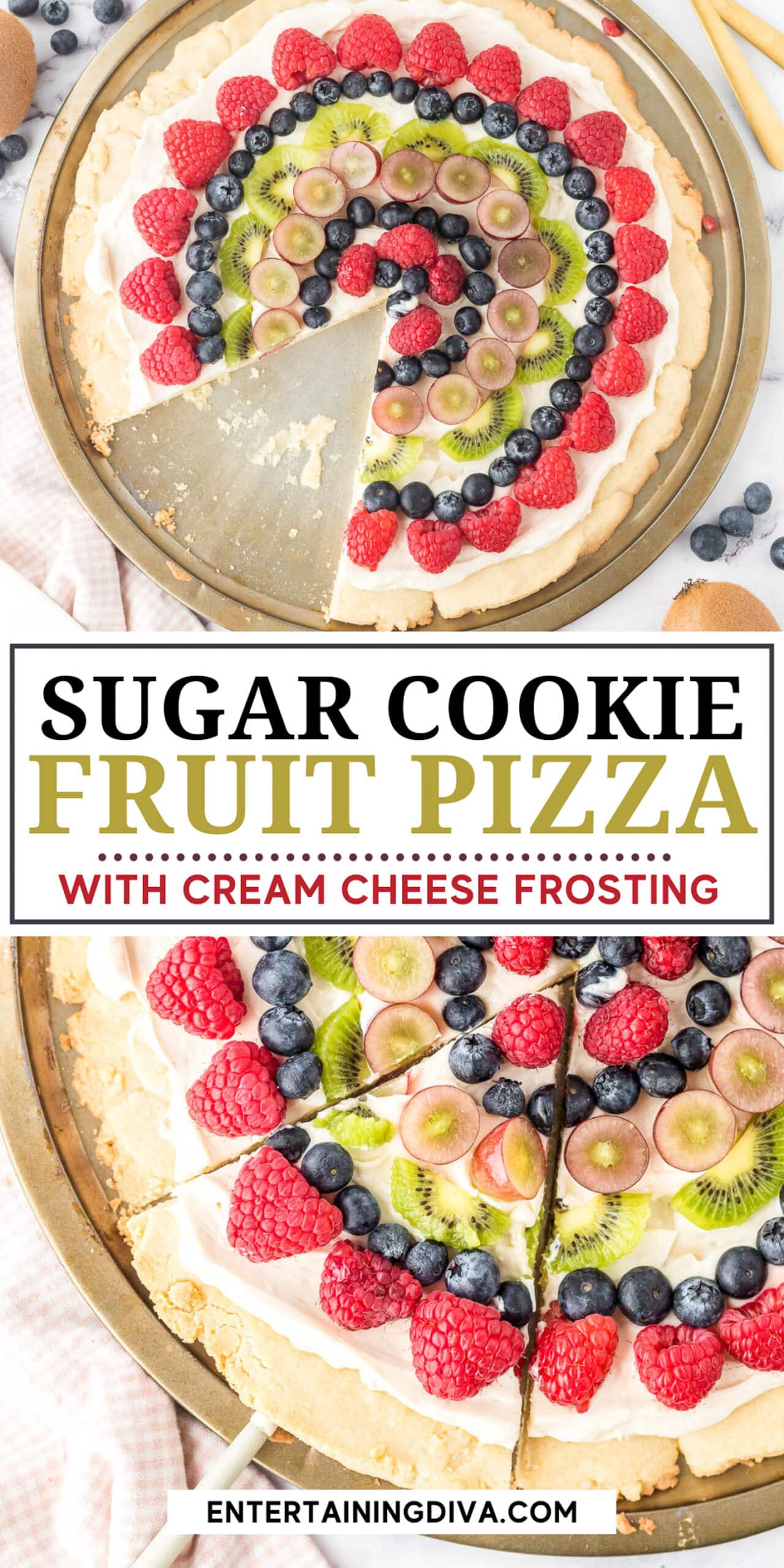 sugar cookie crust in a pizza pan