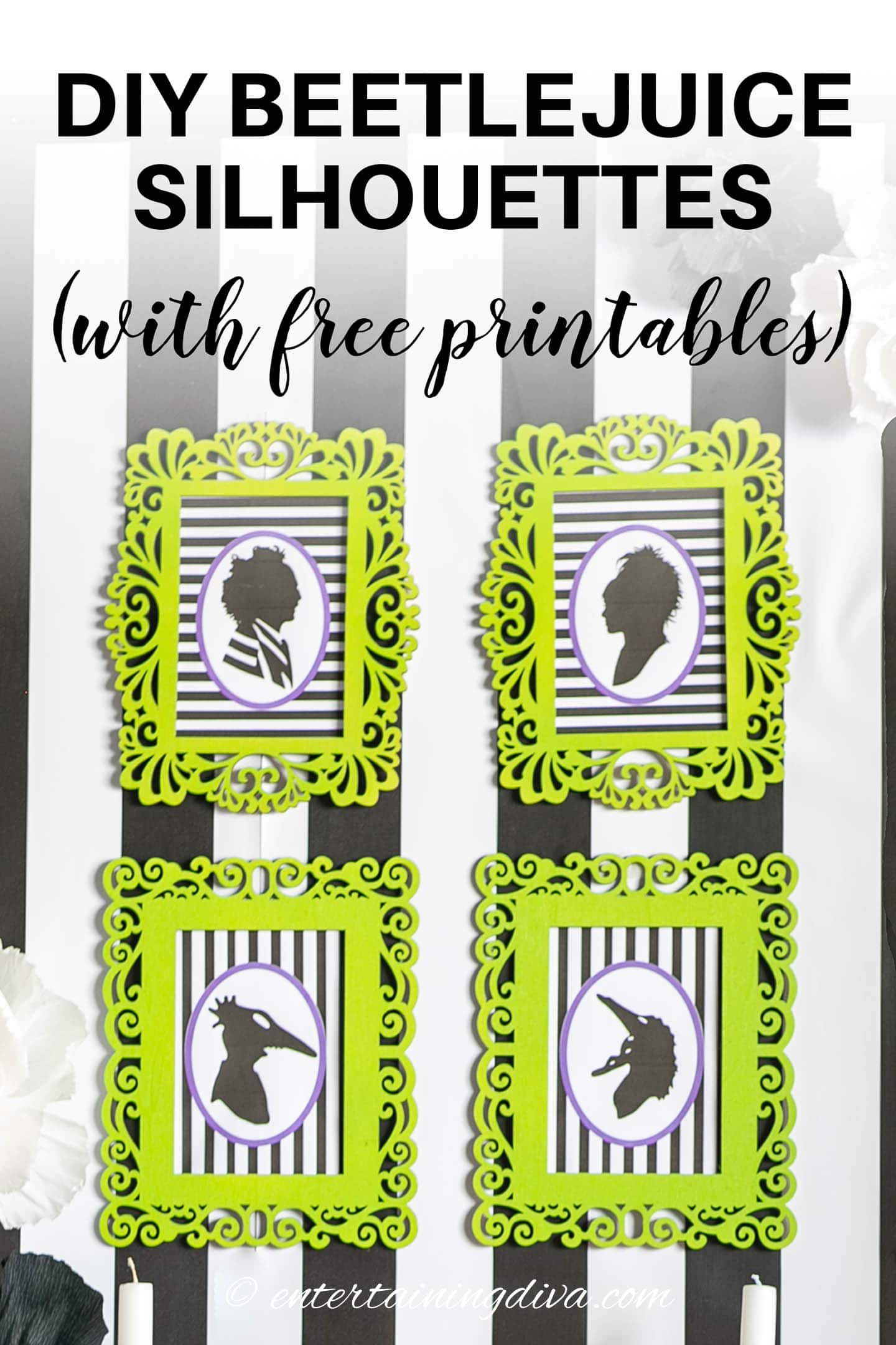 DIY Beetlejuice silhouette pictures (with free printables)
