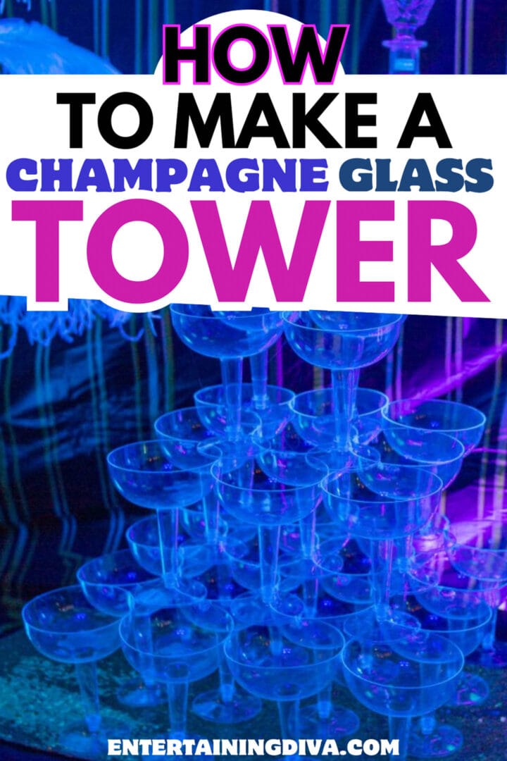 How To Make A Champagne Glass Tower With Plastic Glasses
