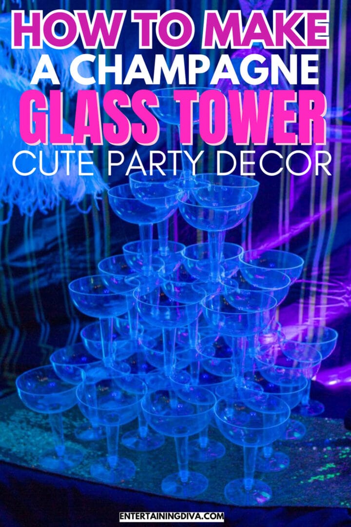 How To Make A Champagne Glass Tower With Plastic Glasses