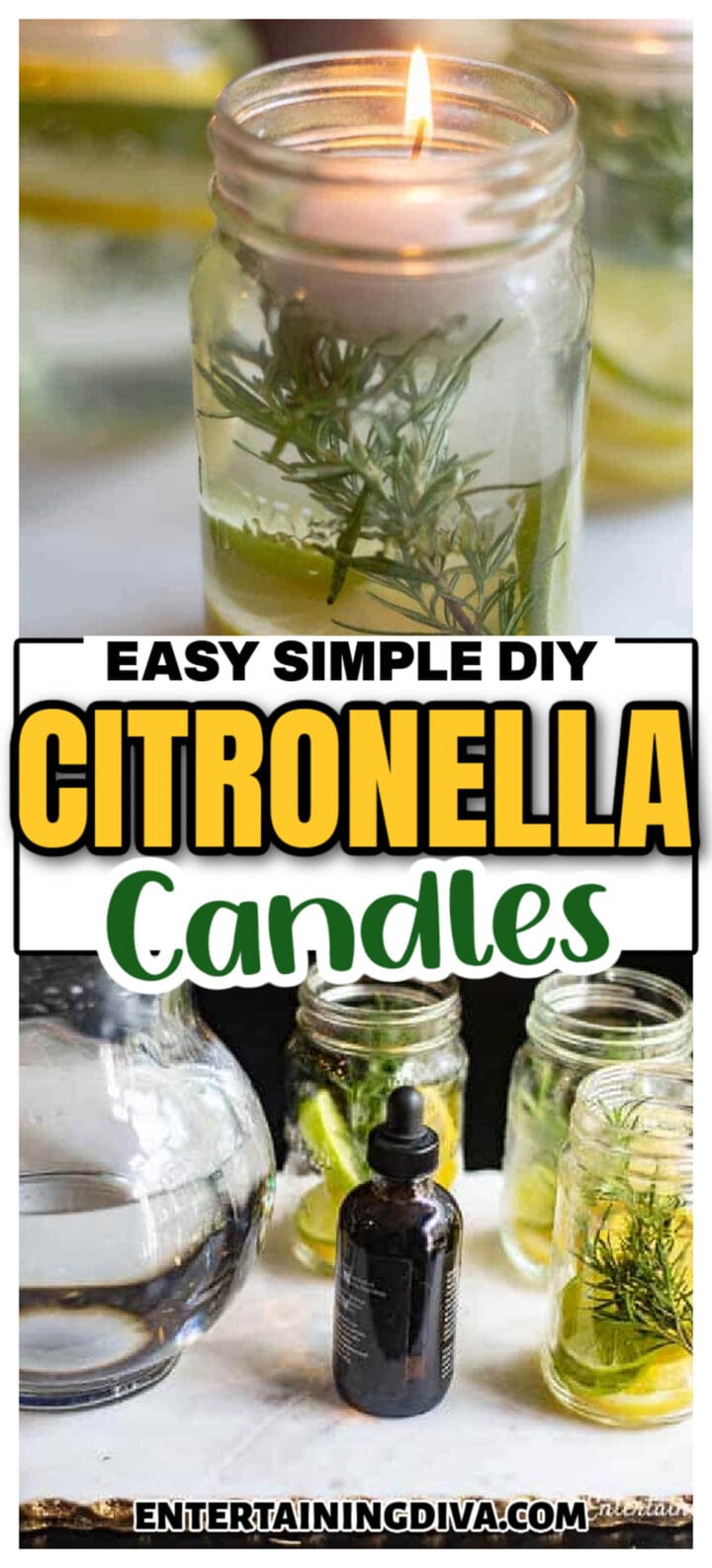 Super Simple DIY Citronella Candles (No wax required!)