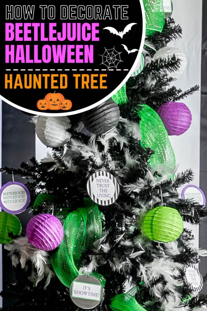 How to decorate a Beetlejuice Halloween haunted tree