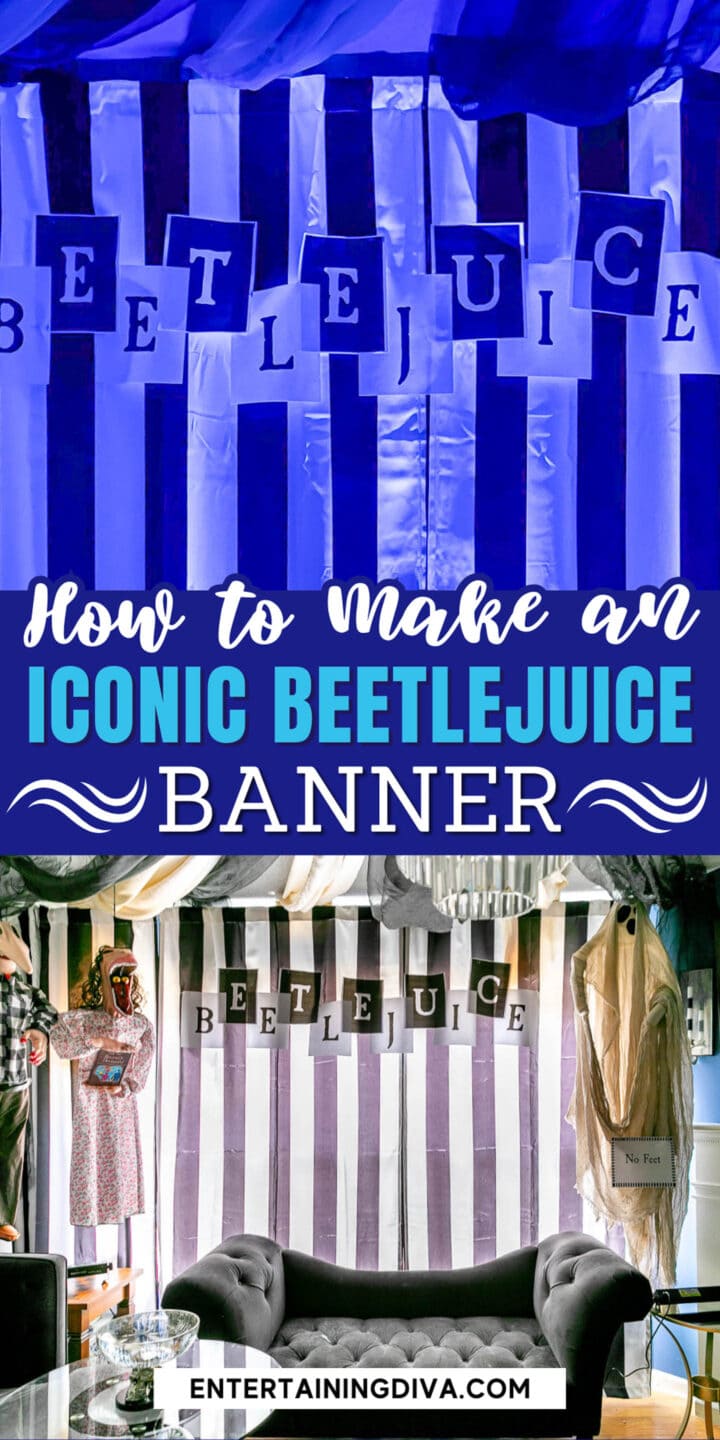 DIY guide for creating an iconic Beetlejuice banner.
