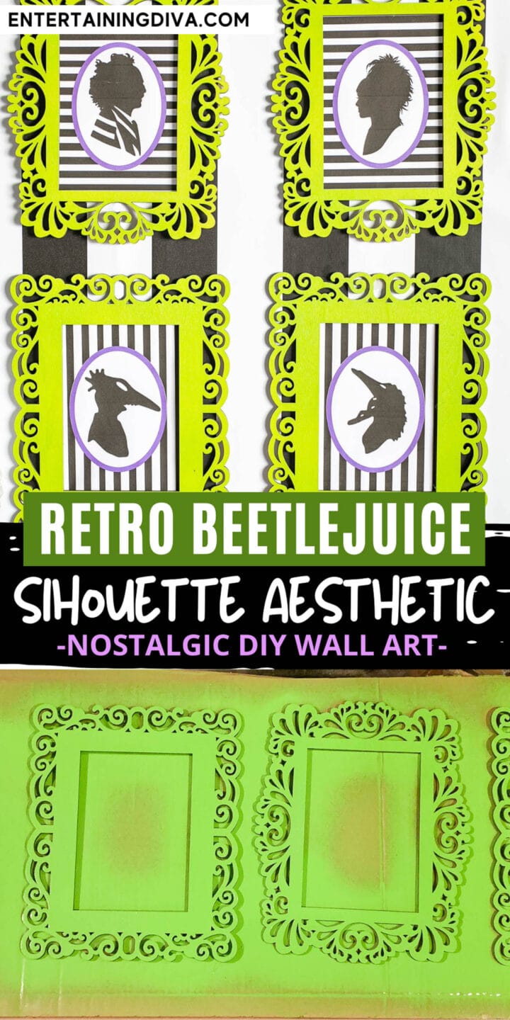 DIY Beetlejuice silhouette wall art.