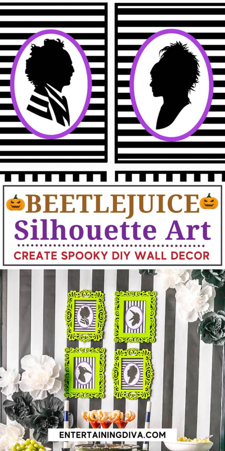Beetlejuice silhouette art - Create spooky DIY wall decor