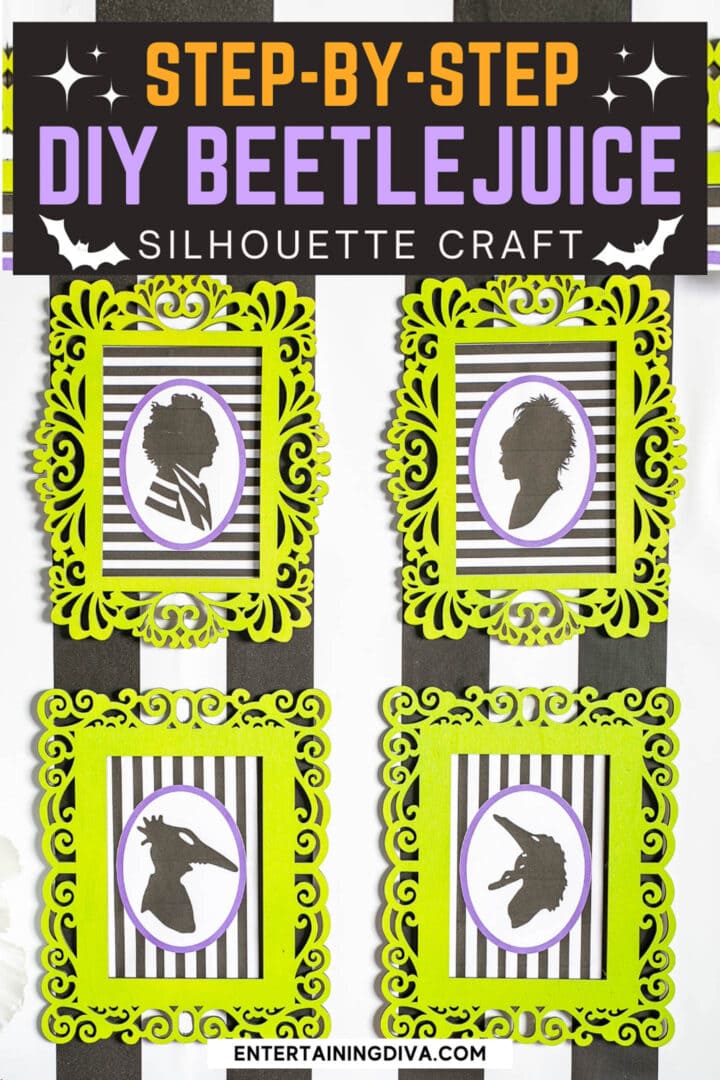 Step by step DIY Beetlejuice silhouette craft using pictures.