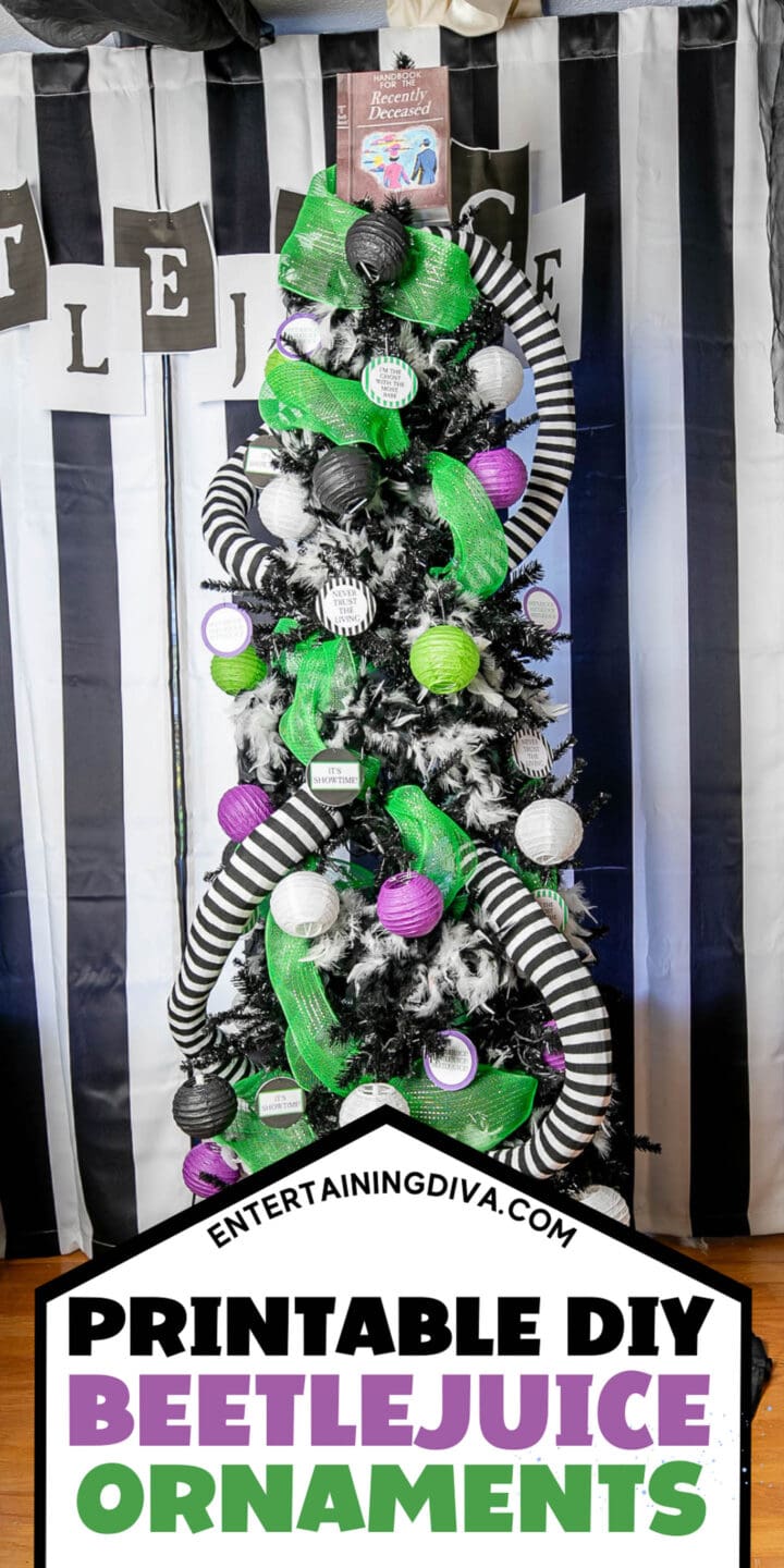 Printable Beetlejuice DIY ornaments for your tree.